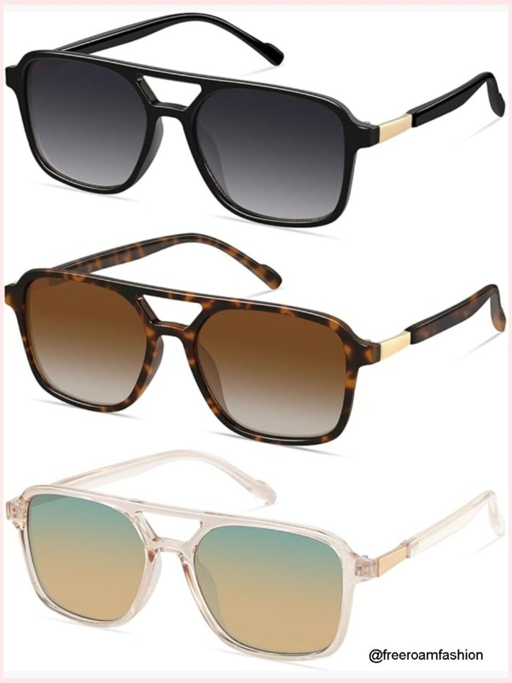 Retro Aviator Sunglasses UV400 Protection Unisex Driving Shades